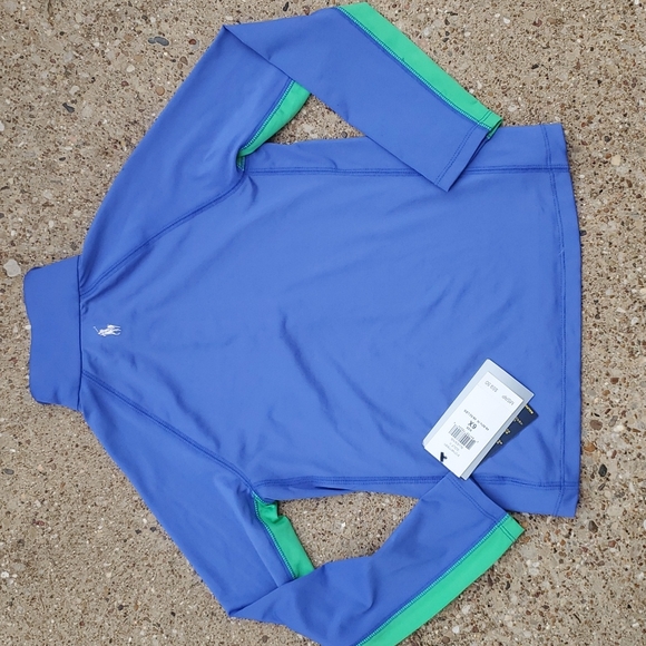 Polo Ralph Lauren Golf II Pullover Blue Gingham UPF 40+ Long Sleeve Top 6X Youth - Picture 7 of 9